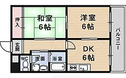 ドエルツクマ 2階2DKの間取り