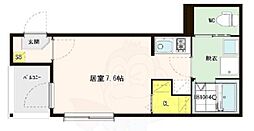 ハーモニーテラス墨染 3階ワンルームの間取り