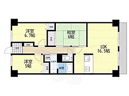 イトーピア宇治グランヒルズ 3LDKの間取図画像