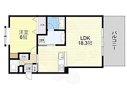 SOAVE桃山 1LDKの間取図画像