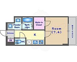 ベラジオ雅び烏丸十条2 1Kの間取図画像