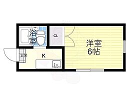 グリシーヌ丹波橋 1Kの間取図画像