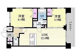 CRYSTALGLANZ京都西大路 2LDKの間取図画像