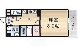 グランツェントB 1Kの間取図画像
