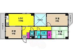 コーポ藤井 3LDKの間取図画像
