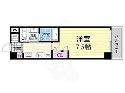 アクアプレイス京都洛南3 1Kの間取図画像