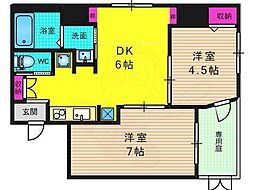 プリオーレ京都駅前 2LDKの間取図画像