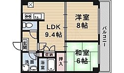 グリーンヴィレッジ吉田 2DKの間取図画像