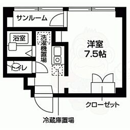 ファインブルーム丹波橋 1Kの間取図画像