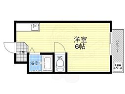 豊栄ハイツ ワンルームの間取図画像