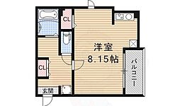 メディナ西大路2 ワンルームの間取図画像