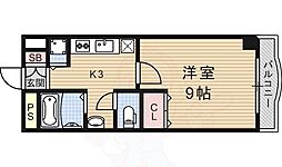オーブ宇治 1Kの間取図画像