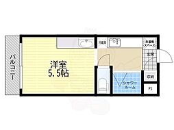 フローレンス伏見 1Kの間取図画像