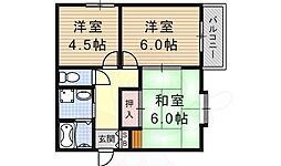 ストリーム鳥羽 2DKの間取図画像