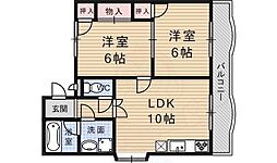 リーベンハイム 2LDKの間取図画像