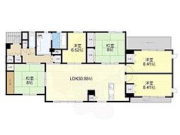 アムールさの 5LDKの間取図画像