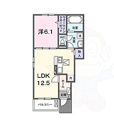 (仮)石田内里町アパート 1LDKの間取図画像