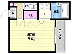 山椒200 ワンルームの間取図画像