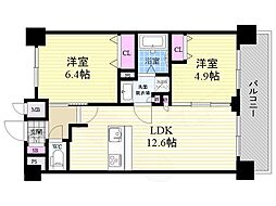 CRYSTALGLANZ京都西大路 2LDKの間取図画像