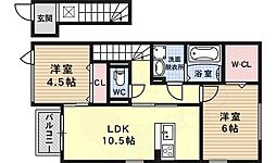 モダンコートウエスト 2LDKの間取図画像