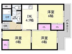 コーポラス大洋向島 3DKの間取図画像