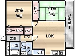 パラドール宮前橋 2LDKの間取図画像