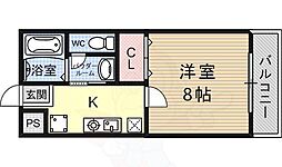セントポーリア醍醐 1Kの間取図画像