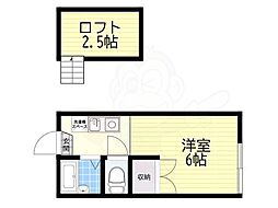 さくらメゾン日野 1Kの間取図画像