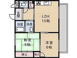 コンフォール・パオ 2LDKの間取図画像