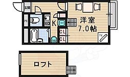 西大路マンション 1Kの間取図画像