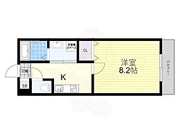 クレアーレ丹波橋 1Kの間取図画像