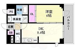 エスリード京都吉祥院 1LDKの間取図画像