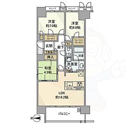 京都桂川つむぎの街マークスクエア 3LDKの間取図画像