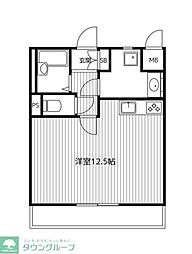 横山パークテラス上末吉 2階ワンルームの間取り