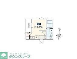 ＭＥＬＤＩＡ鶴見小野II 1階ワンルームの間取り