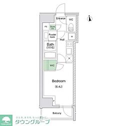 スタイリオ川崎 6階1Kの間取り