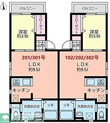 Ｉｎｆｉｎｉｔｙ 2階1LDKの間取り