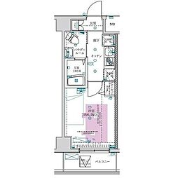 フェルクルールプレスト川崎アリビエ 5階1Kの間取り