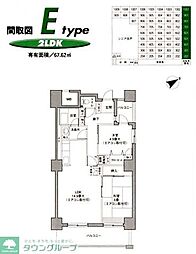 鶴見イーストリバー 2LDKの間取図画像