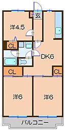 プレサージュ川崎 3DKの間取図画像
