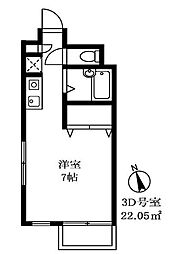 ステラ東門前 ワンルームの間取図画像