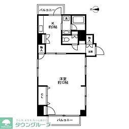 ベルハウス神奈川 1Kの間取図画像