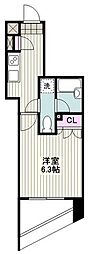 スパシエ川崎ウエスト 1Kの間取図画像