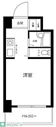 パークノヴァ鶴見 ワンルームの間取図画像