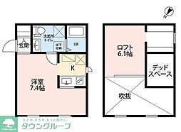 第二小町苑 ワンルームの間取図画像