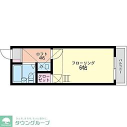 キャッスル入江A 1Kの間取図画像