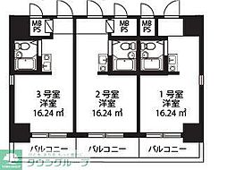 シティマンション川崎 ワンルームの間取図画像