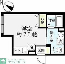 cozy小田栄 ワンルームの間取図画像
