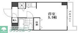 日興パレス川崎 ワンルームの間取図画像