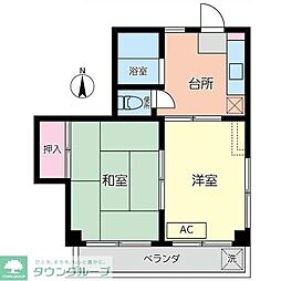 光陽ハイツ 2Kの間取図画像